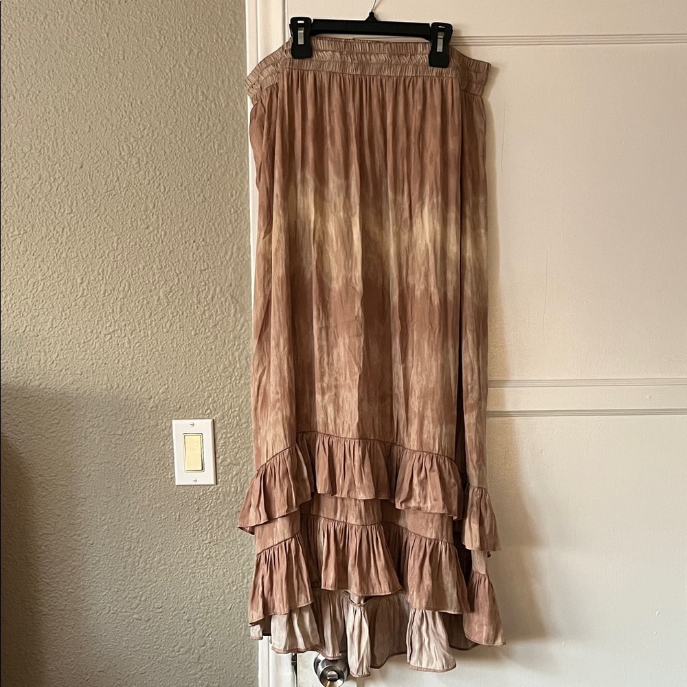 DR2 Brown Tiered Maxi Skirt